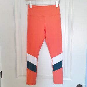 Zyia Tangerine Angle Block Light n Tight Hi-rise 7/8 24" Legging Orange Size 4